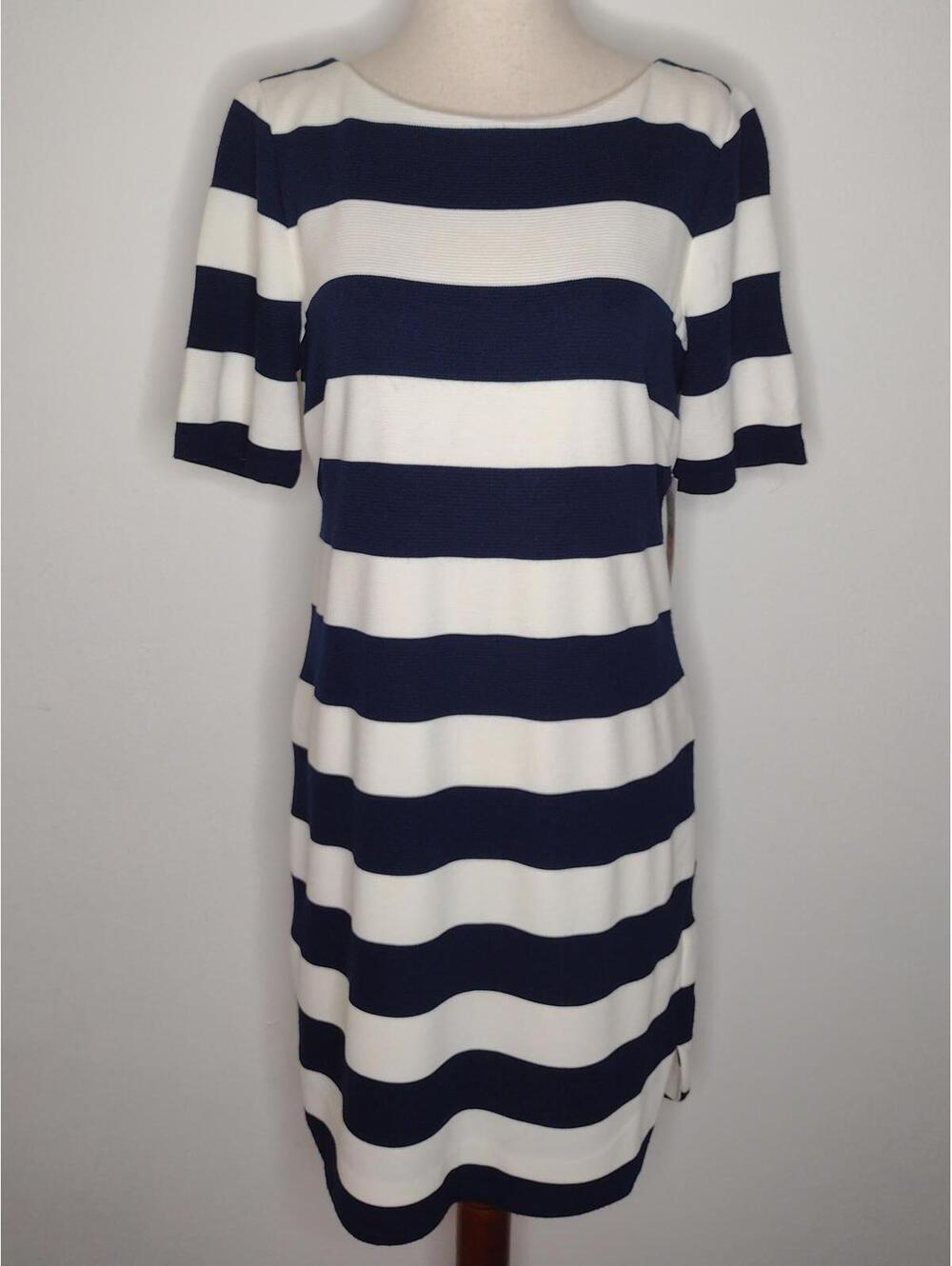 NWT Jessica H Women's White/Navy Dress Size 10P